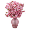 Nearly Natural 18`` Cherry Blossom Artificial Arrangement in Rose Colored Vase