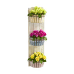 Nearly Natural 8354 39" Artificial Green, Pink & Yellow Rose Arrangement in Three-Tiered Wall Decor Planter
