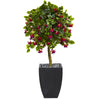 Nearly Natural 5896 4' Artificial Green Fuschia Tree in Black Wash Planter