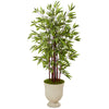 Nearly Natural T1063 5' Artificial Green Bamboo Tree in Decorative Urn