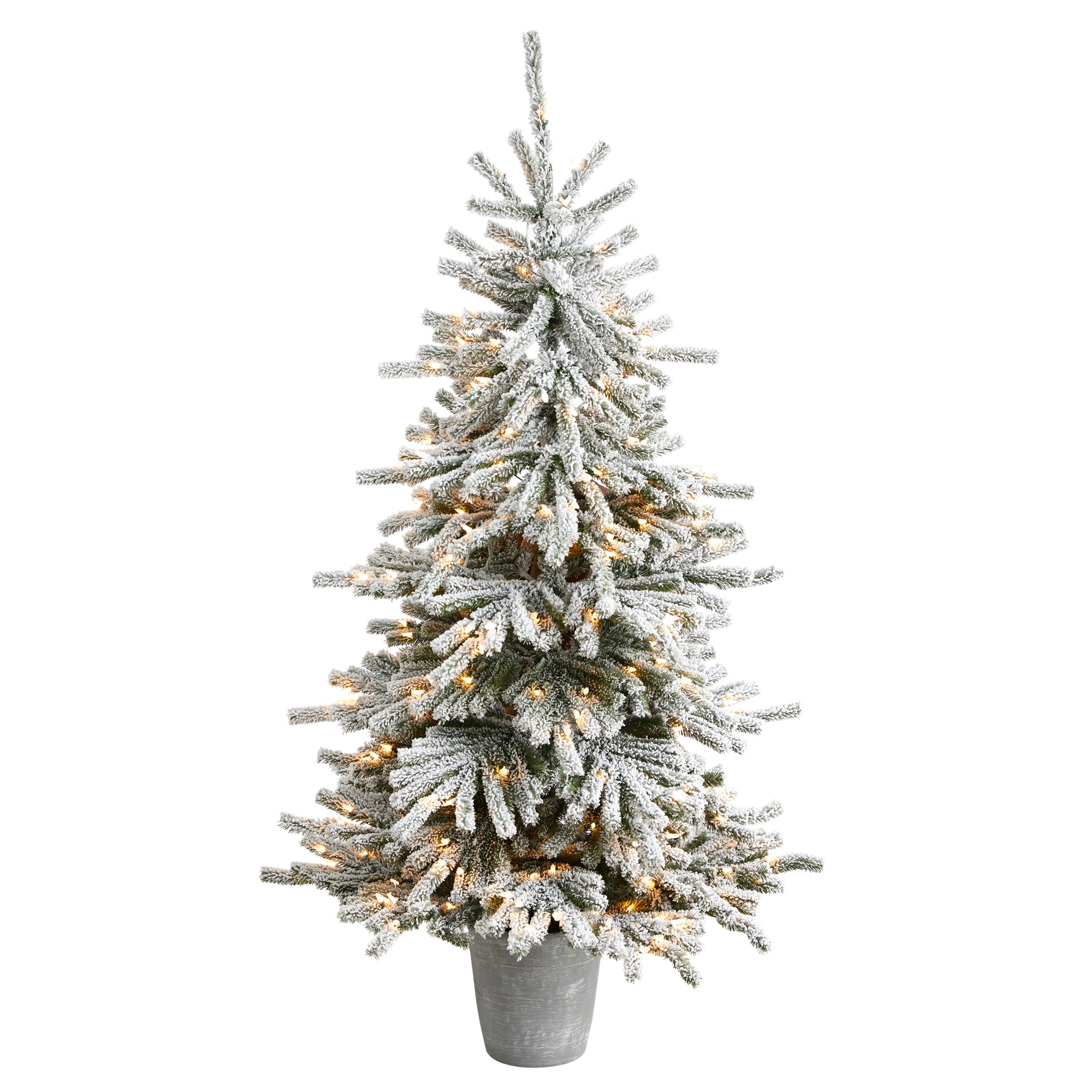 Nearly Natural Inc 5' Flocked Grand Northern Rocky Fir Artificial