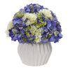 Nearly Natural 12`` Hydrangea Artificial Plant in White Vase