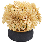 Nearly Natural 13`` Dahlia Artificial Arrangement in Stoneware Vase