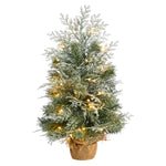 Nearly Natural T3328 2’ Christmas Tree with 35 Lights in Burlap Base