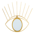 Nearly Natural 7138 17`` Gold Metal Glam Eye Wall Decor Accent Mirror