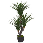 Nearly Natural 6341 6' Artificial Green Dracaena Plant with Black Planter