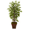 Nearly Natural T1065 57" Artificial Green Bamboo Tree in Brown Planter