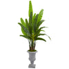 Nearly Natural 9272 5.5' Artificial Green Travelers Palm Tree in Gray Urn