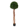 Nearly Natural T1558 5.5’ English Ivy Single Ball Artificial Topiary Tree with Natural Trunk
