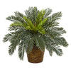 Nearly Natural 8875 15" Artificial Green Cycas Plant in Basket