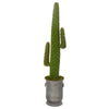 Nearly Natural P1118 64" Artificial Green Cactus Plant in Copper Trimmed Metal Planter