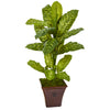 Nearly Natural P1126 4' Artificial Green Real Touch Dieffenbachia Plant in Brandy Planter 
