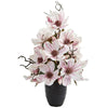 Nearly Natural 1707 Magnolia Pink Artificial Arrangement in Black Vase