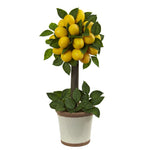 Nearly Natural 4865 Aritificial Yellow Lemon Ball Topiary Arrangement