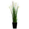 Nearly Natural P1575 ’ Wheat Plum Grass Artificial Plant in Black Metal Planters