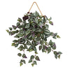 Nearly Natural 8372 20" Artificial Green Wandering Jew Plant in Decorative Hanging Frame