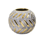 Nearly Natural 0775-S1 6” Regal Round Stone Vase with Gold Accents