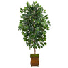 Nearly Natural T2563 51`` Ficus Artificial Tree in Metal Planter