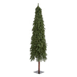 Nearly Natural 7` Grand Alpine Artificial Christmas Tree with 950 Bendable Branches on Natural Trunk