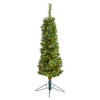 Nearly Natural 4` Green Pencil Artificial Christmas Tree with 100 Clear (Multifunction) LED Lights and 140 Bendable Branches