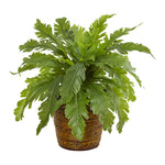 Nearly Natural 8857 12" Artificial Green Fern Plant in Basket