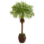 Nearly Natural 9426 62" Artificial Green Robellini Palm Tree in Decorative Planter