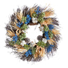 Nearly Natural W1248 22`` Autumn Cotton, Eucalyptus Artificial Fall Wreath