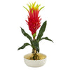 Nearly Natural A1142 19" Artificial Green & Red  Dragon Fruit Arrangement in Gold & Cream Elegant Vase