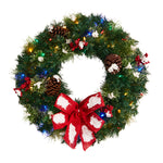 Nearly Natural W1302 24`` Snow Tipped Berry and Pinecone Artificial Wreath
