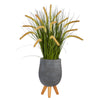 Nearly Natural P1555 3’ Onion Grass Artificial Plant in Gray Planter with Stand