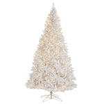 Nearly Natural T3393 11` White Artificial Christmas Tree with 1000 LED Lights