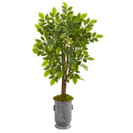 Nearly Natural 9532 55" Artificial Green River Birch Tree in Decorative Planter