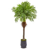 Nearly Natural 9555 71" Artificial Green Robellini Palm Tree in Decorative Planter