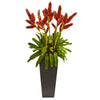 Nearly Natural 1746 Tropical Bromeliad Artificial Plant in Black Vase