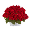 Nearly Natural Begonia Artificial Arrangement in Decorative Planter