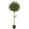 Nearly Natural 5563 5' Artificial Green Olive Topiary Tree