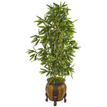 Nearly Natural 9335 5' Artificial Green Real Touch Bamboo Tree in Decorative Planter