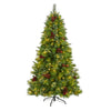 Nearly Natural 6` Montana Mixed Pine Artificial Christmas Tree with Pine Cones, Berries and 350 Clear LED Lights