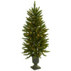 Nearly Natural 5369 4' Artificial Green Christmas Tree with Urn & Clear Lights