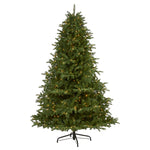 Nearly Natural 7` South Carolina Spruce Artificial Christmas Tree with 500 White Warm Lights and 2644 Bendable Branches