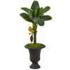 Nearly Natural T1187 38" Artificial Green Banana Tree in Charcoal Urn