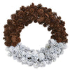 Nearly Natural 4181 20" Frosted White & Brown Pine Cone Wreath