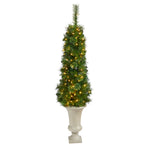 Nearly Natural T2246 52” Green Pencil Artificial Christmas Tree with LED Lights