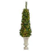 Nearly Natural T2246 52” Green Pencil Artificial Christmas Tree with LED Lights