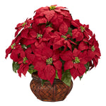 Nearly Natural Poinsettia w/Decorative Planter Silk arrangement