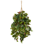 Nearly Natural 6996 42" Artificial Green Raspberry Plant in Hanging Basket