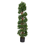 Nearly Natural T1554 4.5’ English Ivy Spiral Topiary Artificial Tree with Natural Trunk