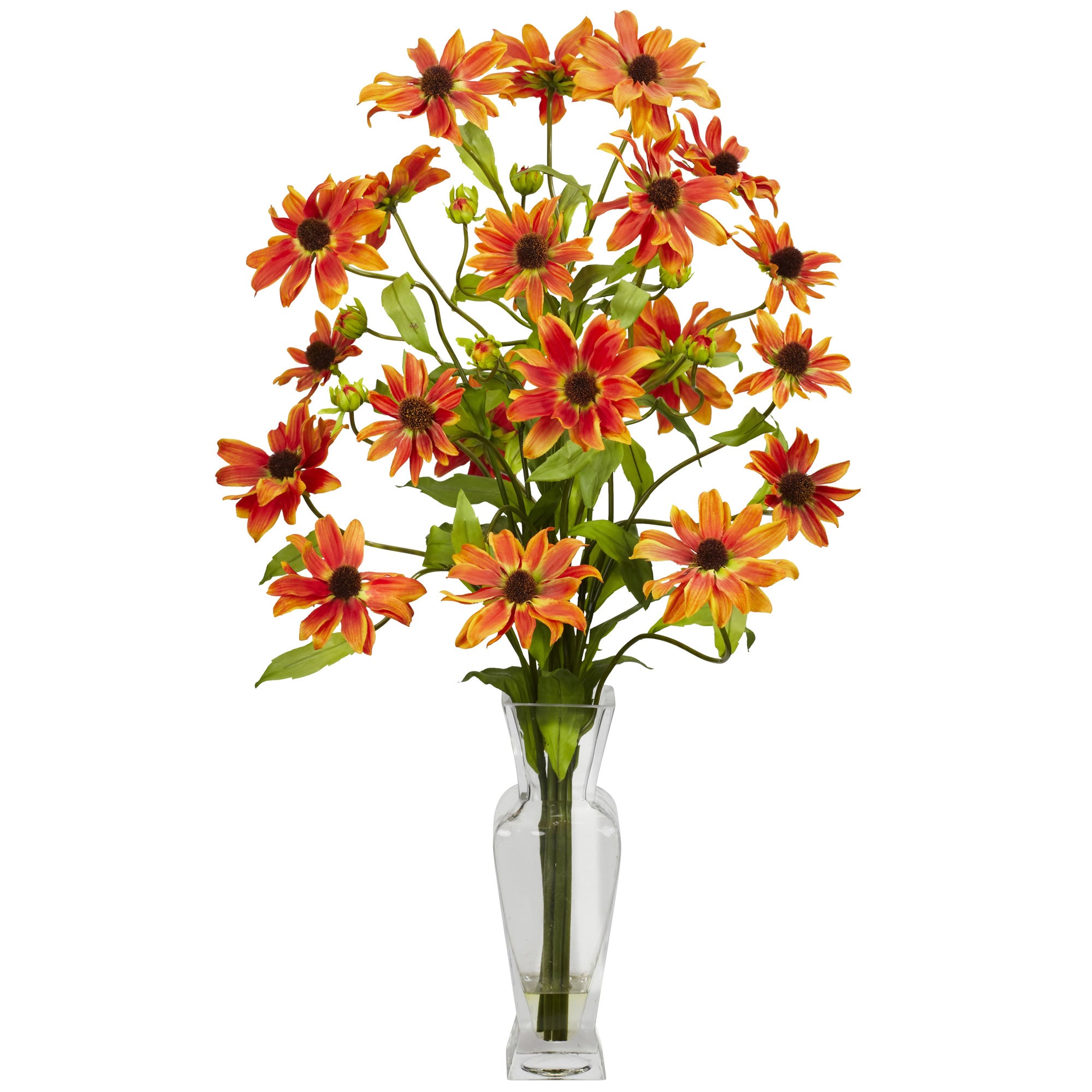 Nearly Natural Golden Sunflower Candelabrum Silk Flower Arrangement