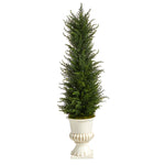 Nearly Natural T2604 39`` Cypress Artificial Tree in White Urn UV Resistant