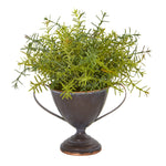 Nearly Natural 8840 14" Artificial Green Rosemary Plant in Metal Goblet